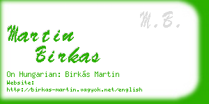 martin birkas business card